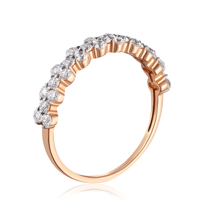 Золотое кольцо с фианитами. Артикул 13475/01/1/46
