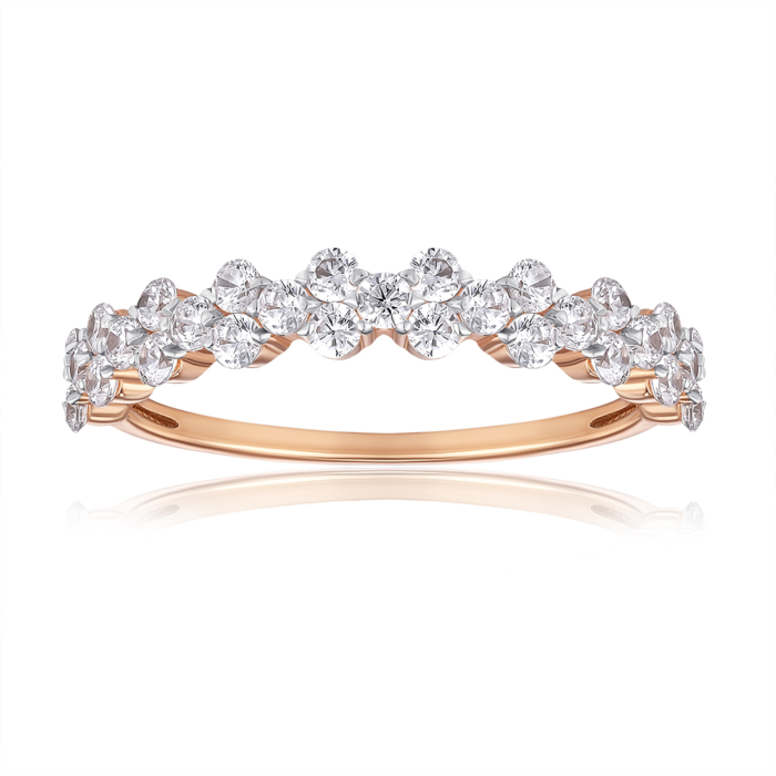 Золотое кольцо с фианитами. Артикул 13475/01/1/46