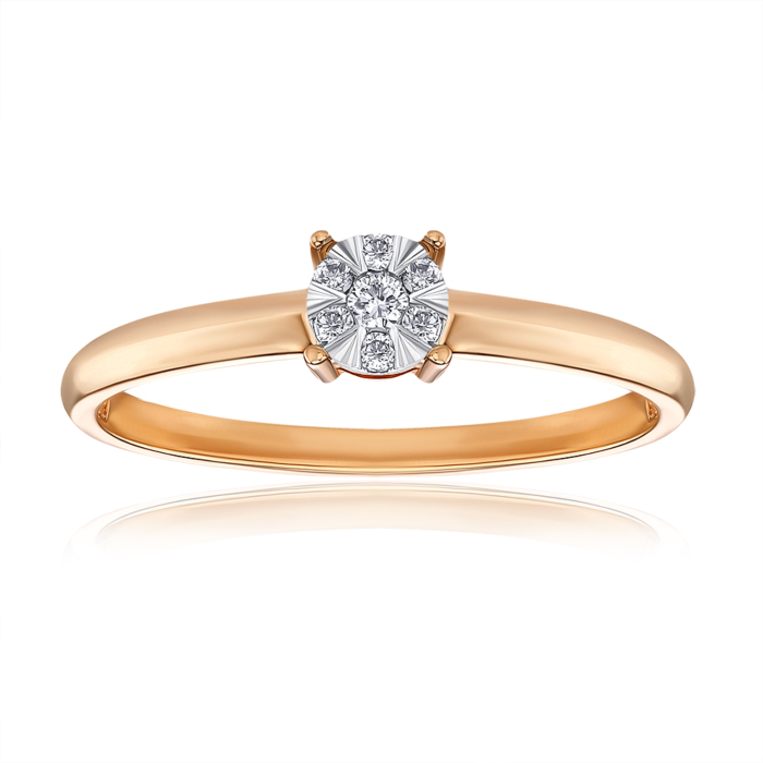 Золотое кольцо с бриллиантами. Артикул 800085/14/1/9082