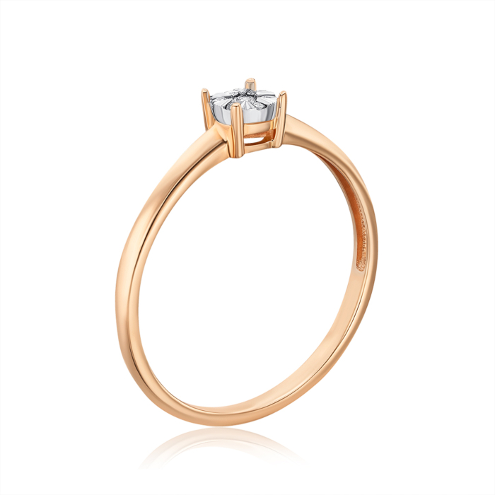 Золотое кольцо с бриллиантами. Артикул 800085/14/1/9082