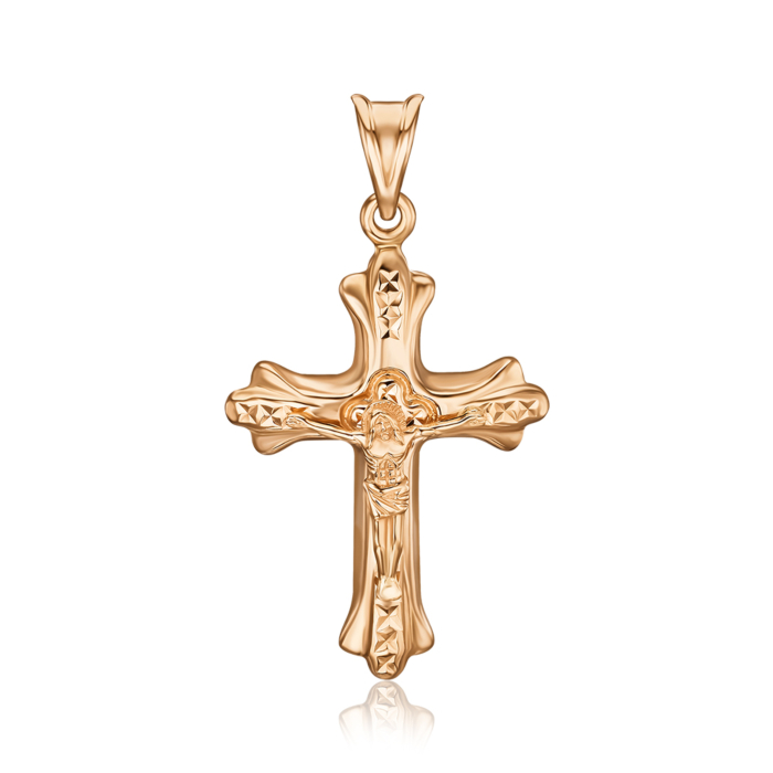 Золотой крестик без вставки 30395