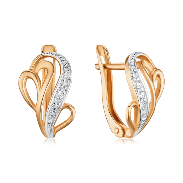 Золотые серьги с фианитами (21395)