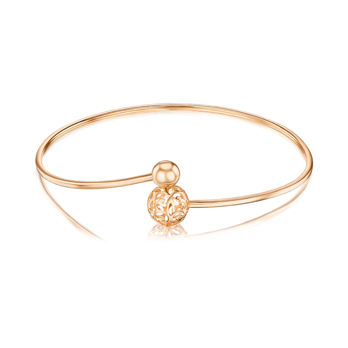 Жорсткий золотий браслет без вставки 07236-6/01/0