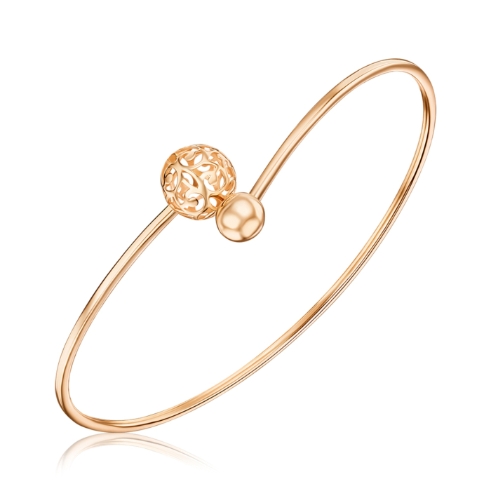 Жорсткий золотий браслет без вставки 07236-6/01/0