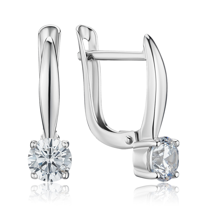 Золоті сережки з фіанітом Tesori. Артикул 22006/02/1/4024