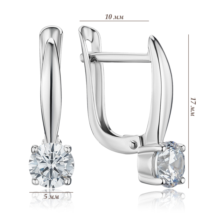 Золоті сережки з фіанітом Tesori. Артикул 22006/02/1/4024