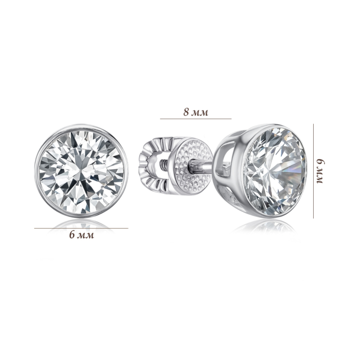 Срібні сережки з фіанітом 40506/12/1/2046