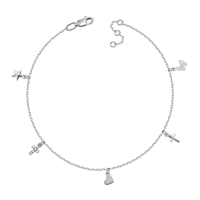 Золотий браслет з фіанітами. Артикул UG5БС607(н)Би