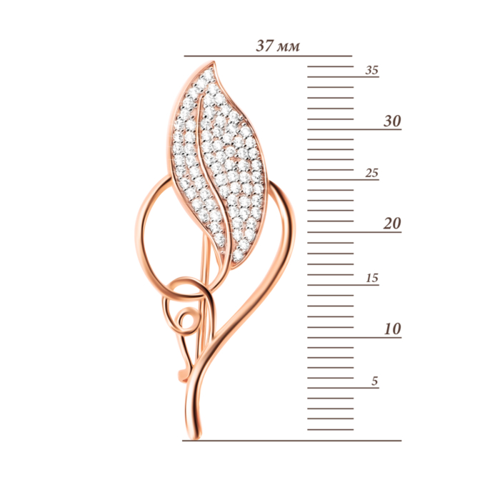 Золотая брошь с фианитами. Артикул UG5610094710101