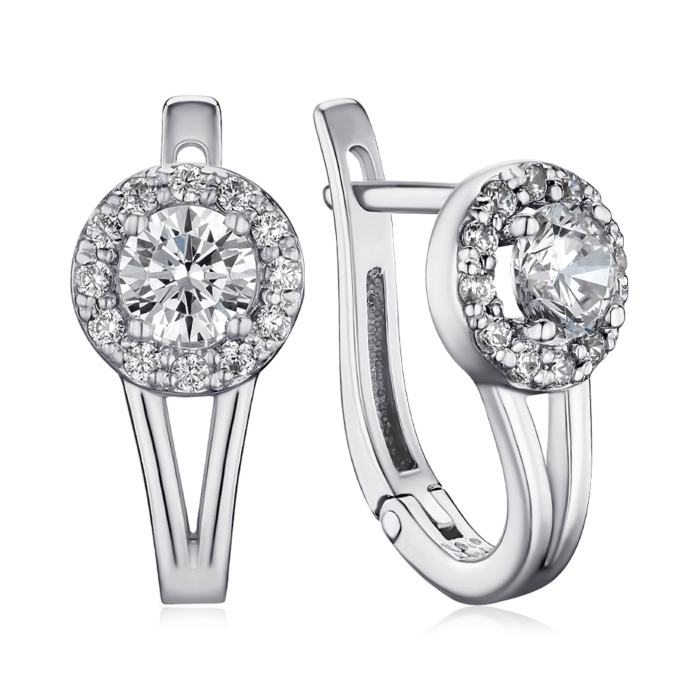 Срібні сережки з фіанітами с40226