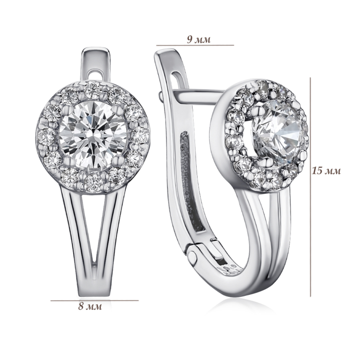 Срібні сережки з фіанітами с40226