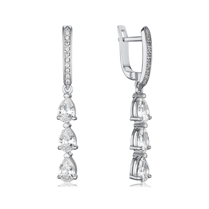 Срібні сережки з фіанітами 40526/12/1/2542