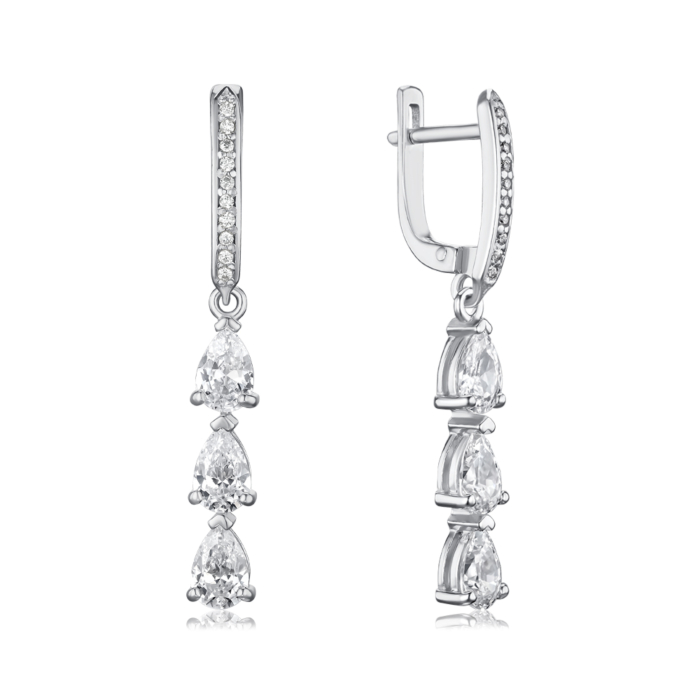 Срібні сережки з фіанітами Tesori 40526/12/1/4906