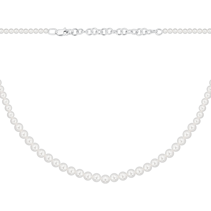 Срібне кольє з перлами 66526/12/0/21495