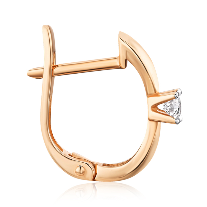 Золоті сережки з діамантом. Артикул 520036/01/1/8010