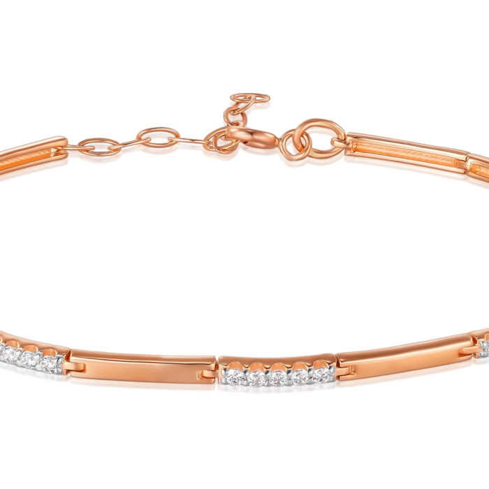 Золотий браслет з фіанітами. Артикул 7136/01/1/3