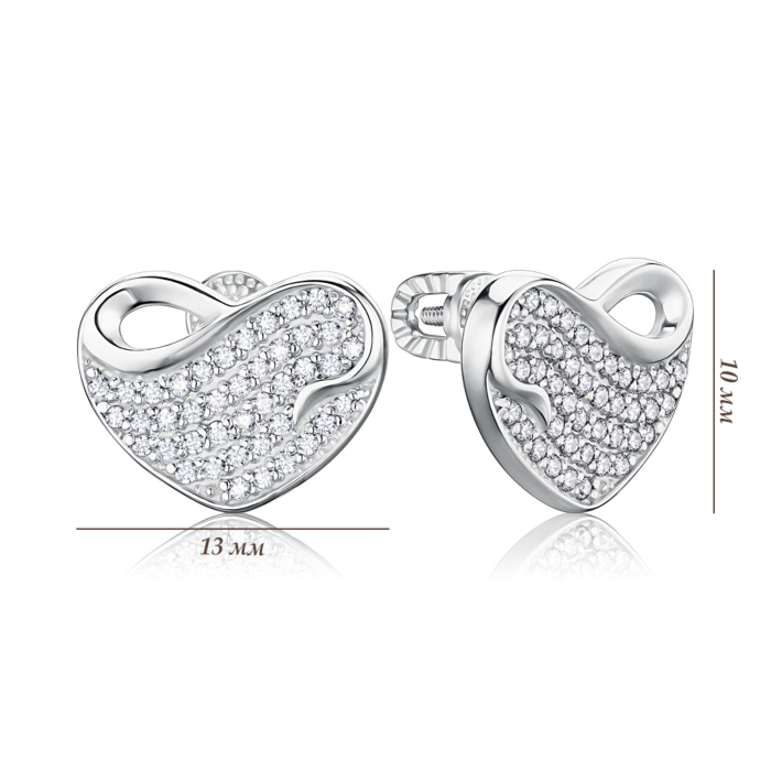 Серебряные серьги с фианитами. Артикул 41336/12/1/323