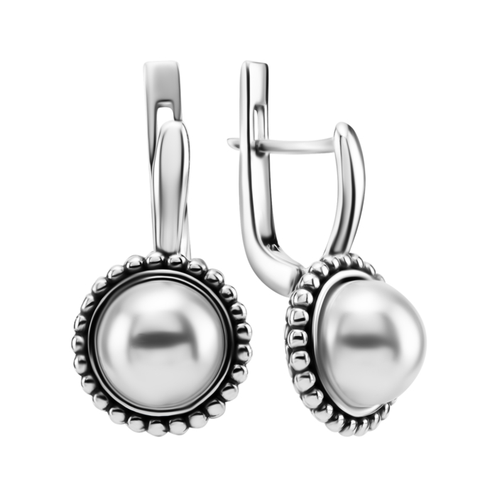 Серебряные серьги с жемчугом. Артикул UG5637С