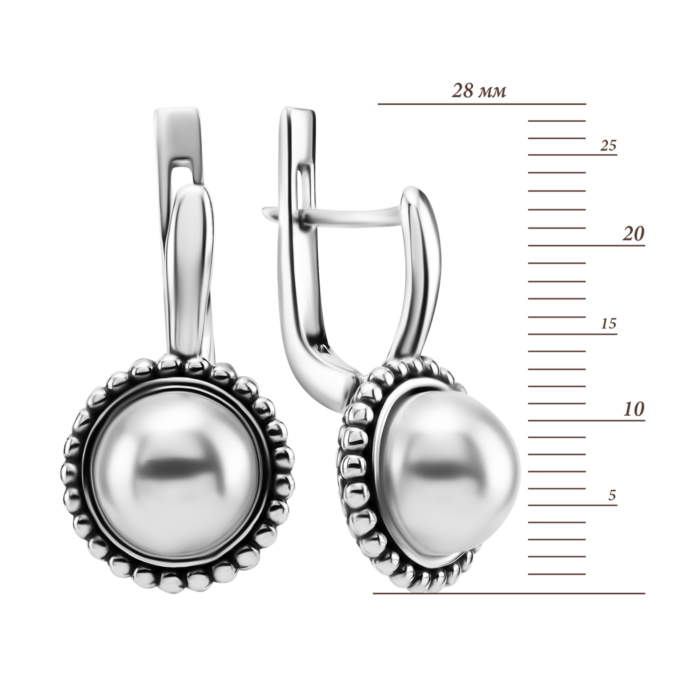 Серебряные серьги с жемчугом. Артикул UG5637С