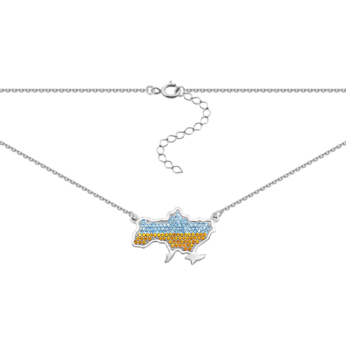 Серебряное колье Украина с фианитами. Артикул UG56508