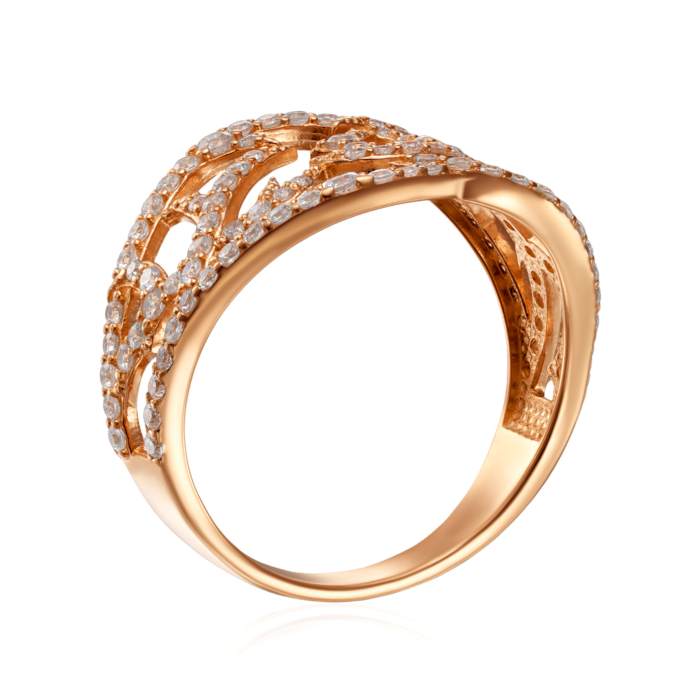 Золотое кольцо с фианитами. Артикул 18266/01/0/117
