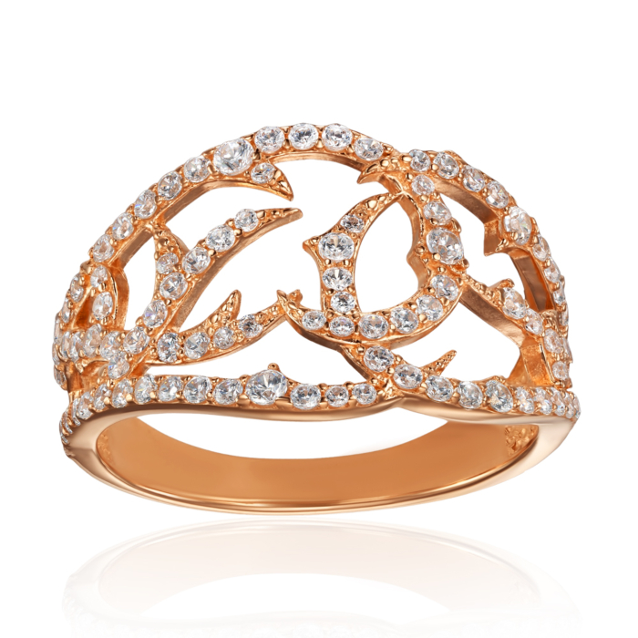 Золотое кольцо с фианитами. Артикул 18266/01/0/117