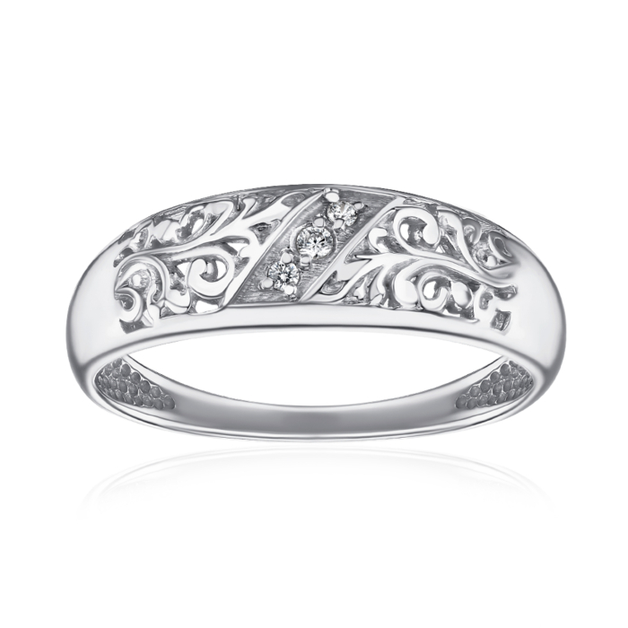 Серебряное кольцо с фианитами 00366/12/1/43