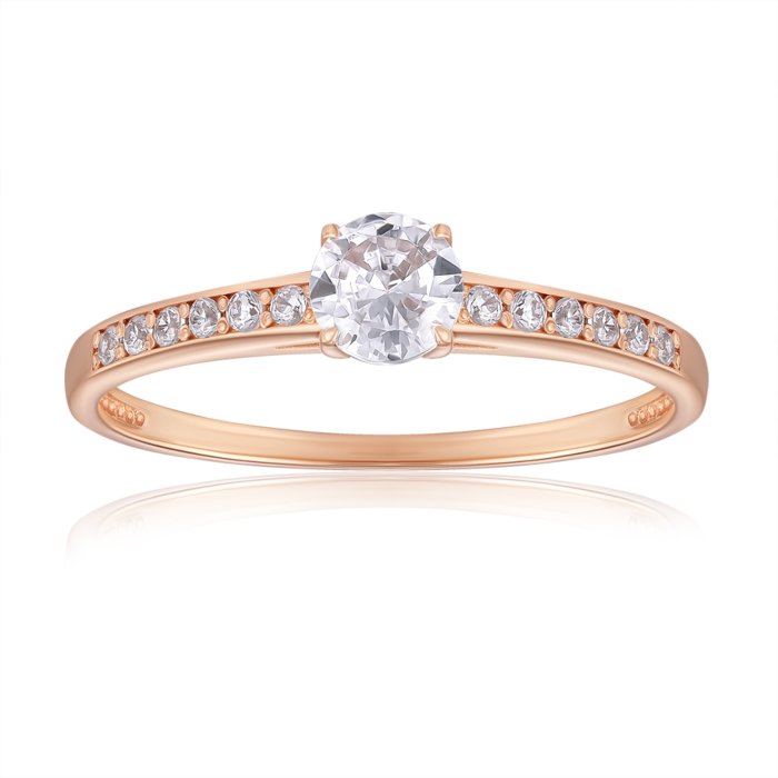 Золота каблучка з фіанітами. Артикул 13376/01/0/18