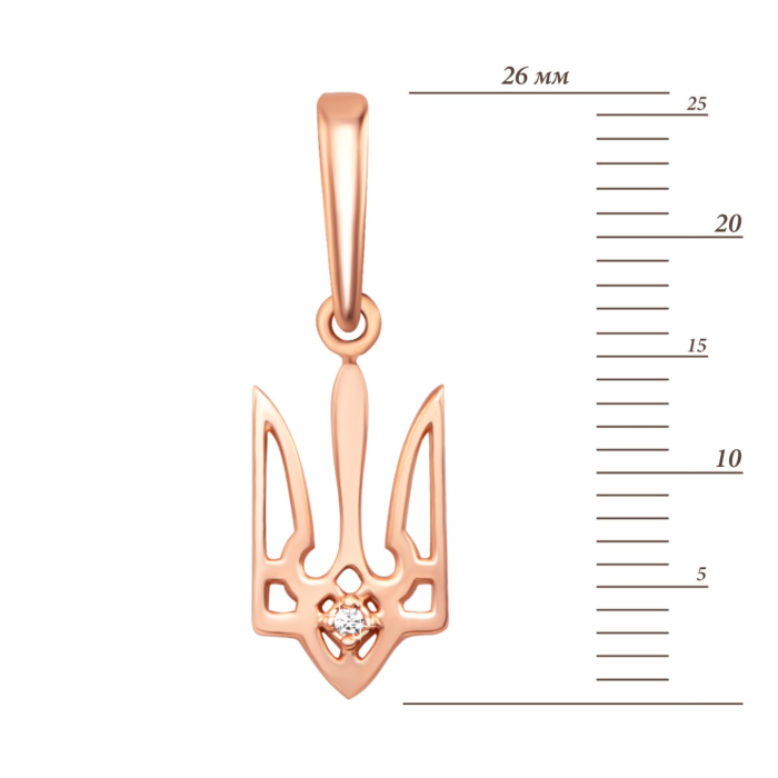 Золота підвіска Герб України з фіанітом. Артикул UG5ПВ677и