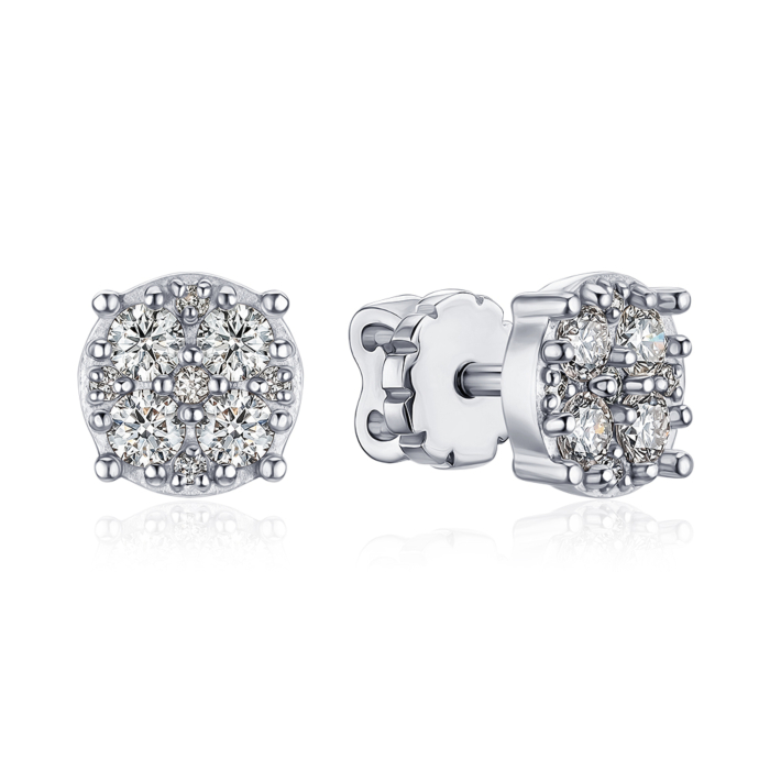 Золота сережки-пусети з діамантами 520186/02/1/9757