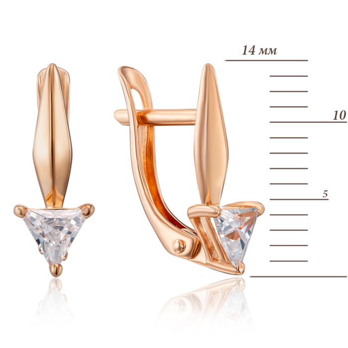 Золоті сережки з фіанітами. Артикул 22686/01/0/2613