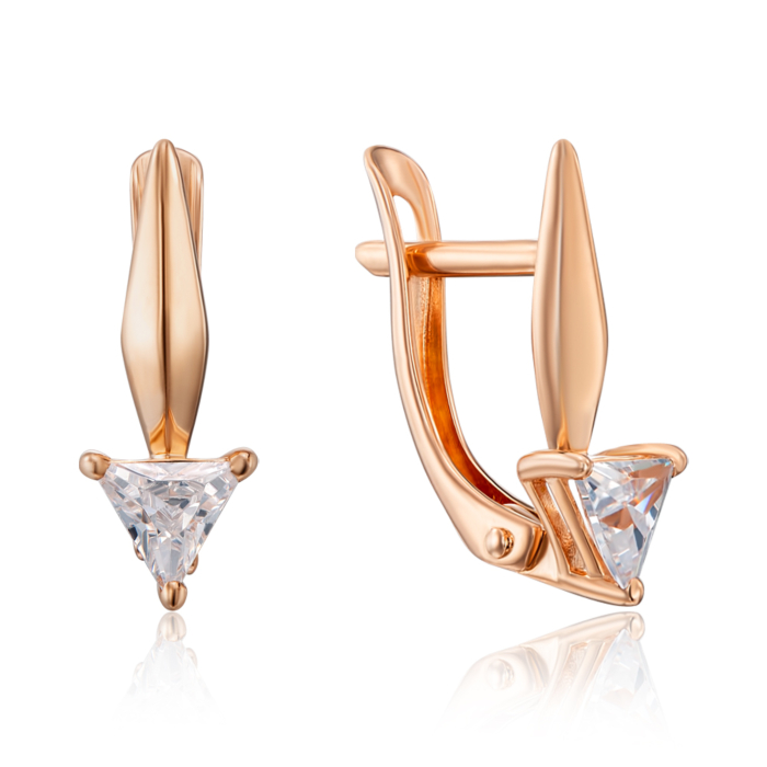 Золоті сережки з фіанітами. Артикул 22686/01/0/2613