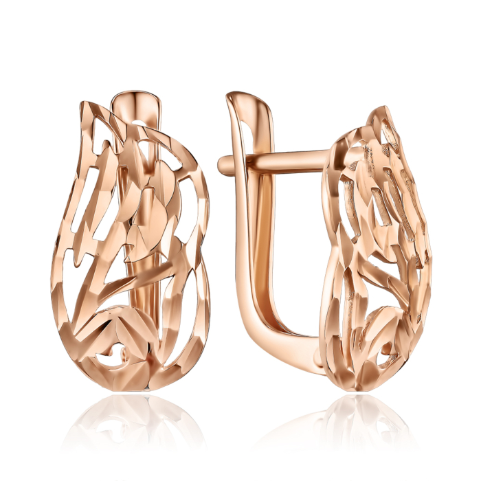 Золоті сережки без вставки. Артикул 21396