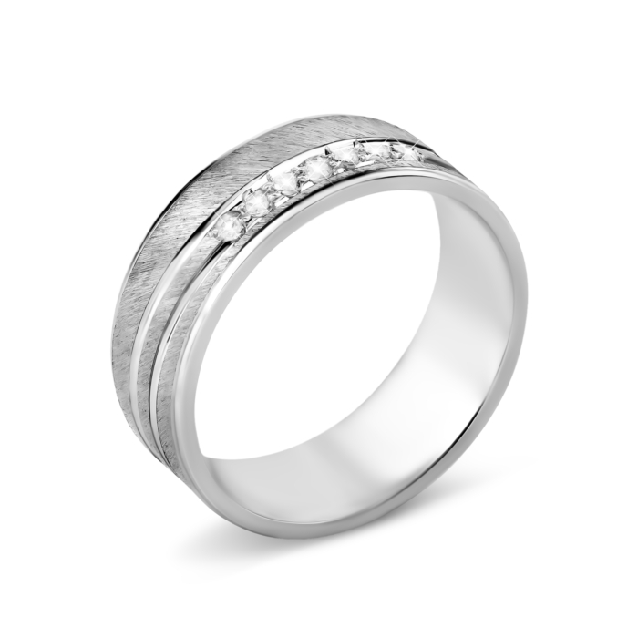 Обручальное кольцо с фианитами. Артикул UG57/126/1
