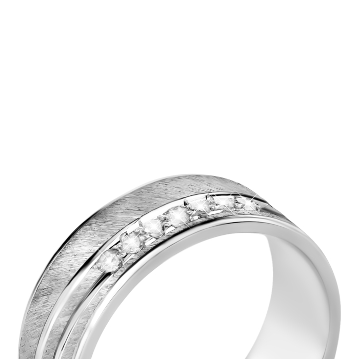 Обручальное кольцо с фианитами. Артикул UG57/126/1