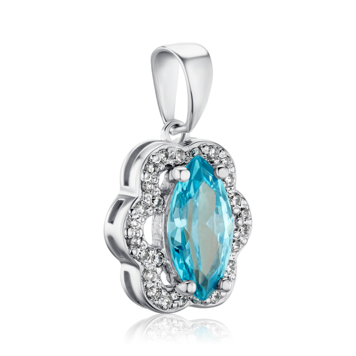 Срібна підвіска з фіанітами с70056/г