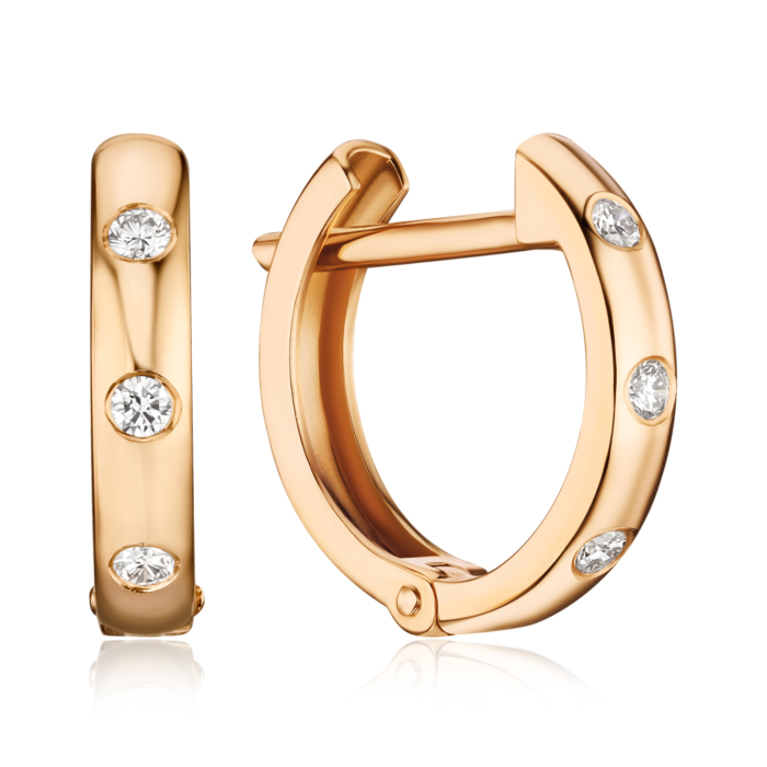 Золотые серьги-конго с бриллиантами 8070107/01/0/9022
