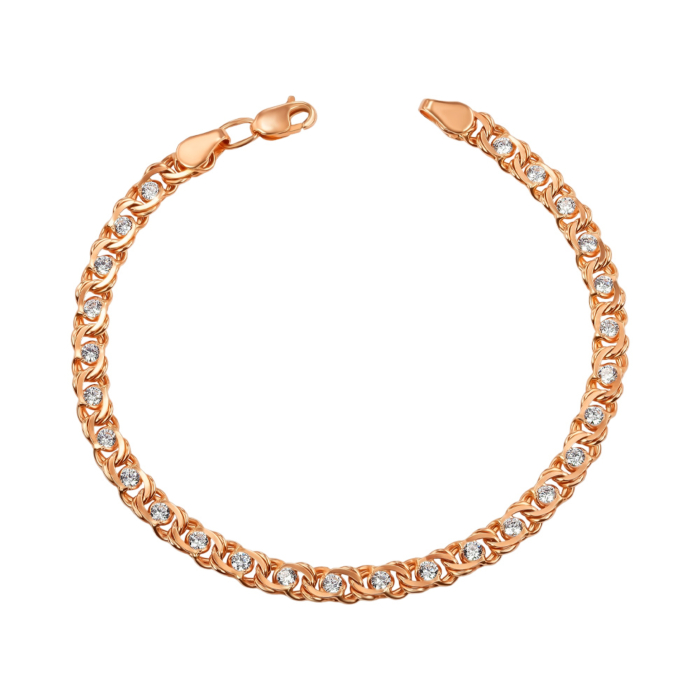 Золотой браслет с фианитами. Артикул 07407-18-1/01/64