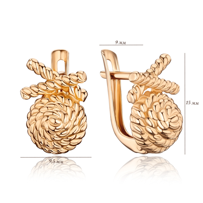 Сережки з червоного золота 27017/01/0