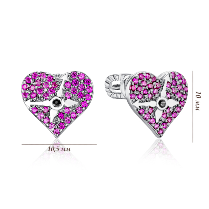 Срібні сережки з фіанітами. Артикул 40917/12/1/3944