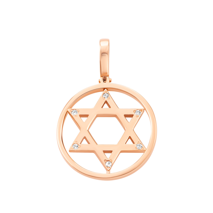 Золота підвіска «Зірка Давида» з фіанітами. Артикул UG5ПВ723и