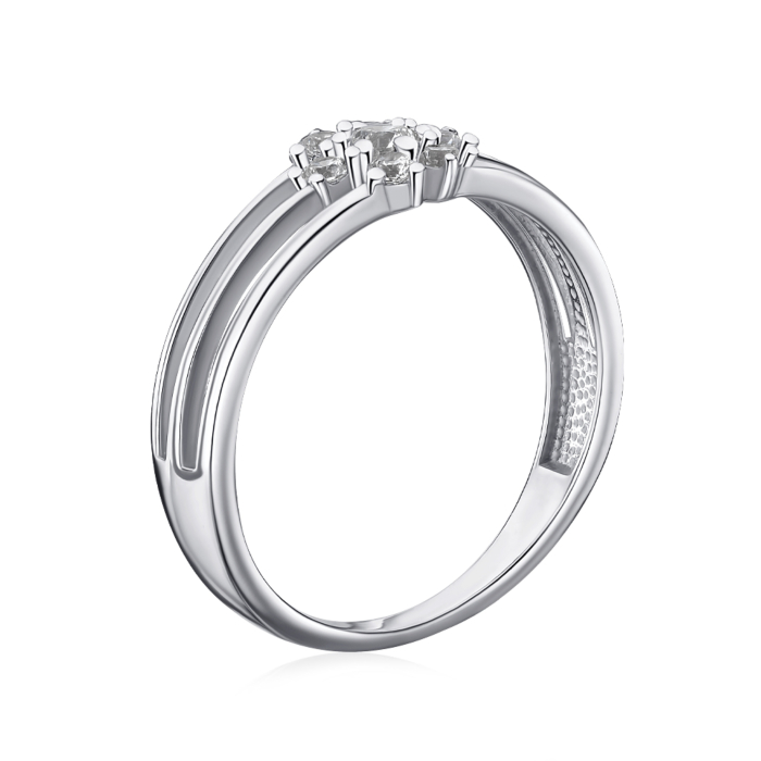 Срібна каблучка з фіанітами 001427/12/1/242