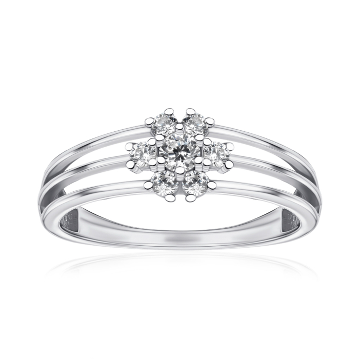 Срібна каблучка з фіанітами 001427/12/1/242