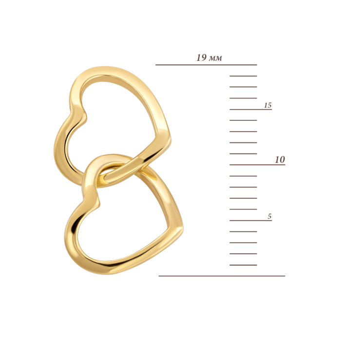 Золота підвіска Серце. Артикул UG5ПБ724(зв)Л