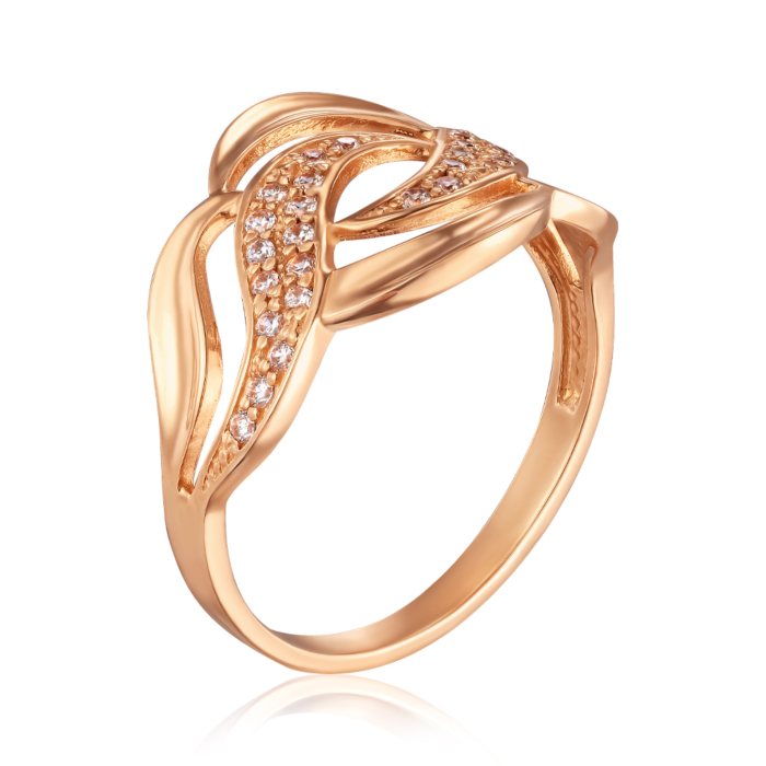 Золота каблучка з фіанітами. Артикул 12627 с
