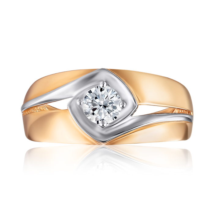 Золотое кольцо с фианитом. Артикул 13627/01/1/29