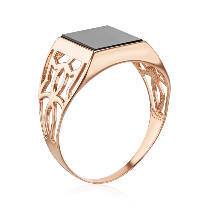 Золота печатка з оніксом. Артикул 1927