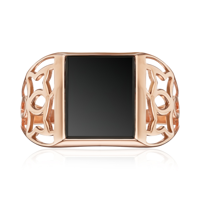 Золота печатка з оніксом. Артикул 1927