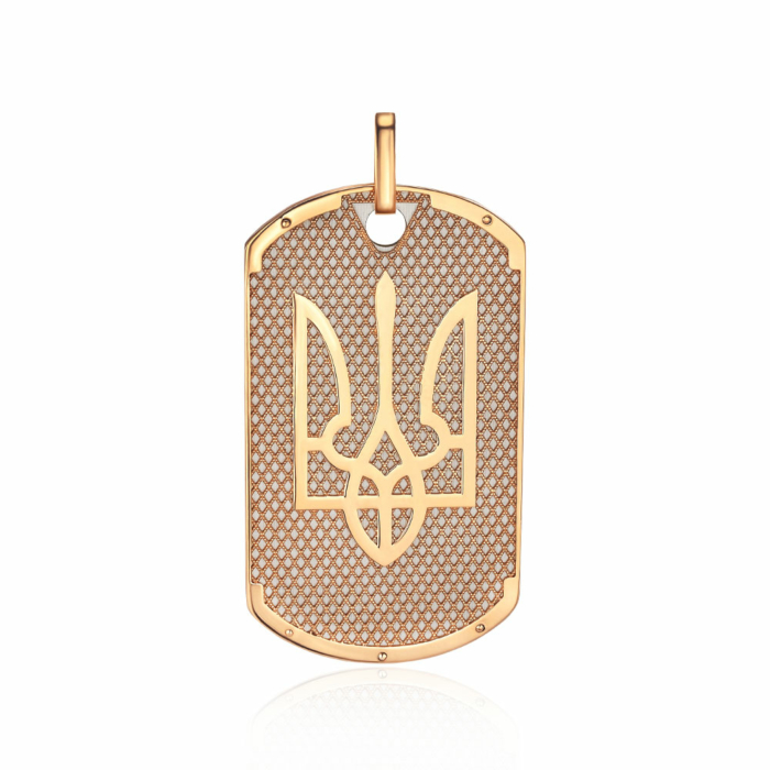 Підвіска з червоного золота зі вставкою залізо. Артикул 02237/01/0