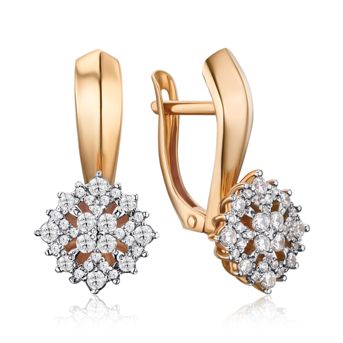 Золоті сережки з фіанітами 22537/01/1/4055